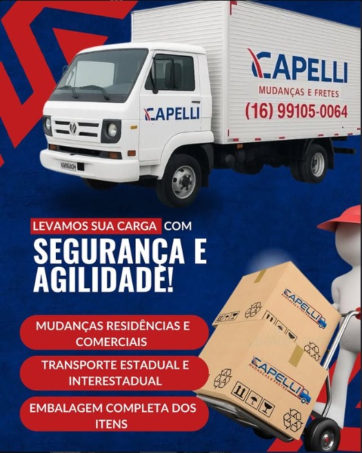 Caminh&atilde;o e servi&ccedil;os da Capelli Mudan&ccedil;as e Fretes
